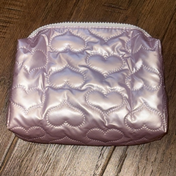 New! Pink Heart-Patterned Women's Bag with White Lining Inside - Picture 1 of 11